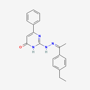 molecular formula C20H20N4O B13374913 2-[(2Z)-2-[1-(4-ethylphenyl)ethylidene]hydrazinyl]-6-phenyl-1H-pyrimidin-4-one 