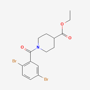 molecular formula C15H17Br2NO3 B13374923 Ethyl 1-(2,5-dibromobenzoyl)-4-piperidinecarboxylate 