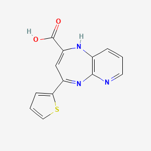 molecular formula C13H9N3O2S B13374969 4-(2-thienyl)-5H-pyrido[2,3-b][1,4]diazepine-2-carboxylic acid 