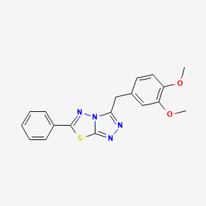 molecular formula C18H16N4O2S B13374981 3-(3,4-Dimethoxybenzyl)-6-phenyl[1,2,4]triazolo[3,4-b][1,3,4]thiadiazole 