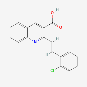 molecular formula C18H12ClNO2 B13374984 2-[2-(2-Chlorophenyl)vinyl]-3-quinolinecarboxylic acid 