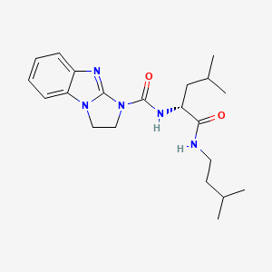 molecular formula C21H31N5O2 B13375001 N-{1-[(isopentylamino)carbonyl]-3-methylbutyl}-2,3-dihydro-1H-imidazo[1,2-a]benzimidazole-1-carboxamide 