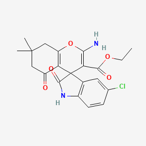 molecular formula C21H21ClN2O5 B13375027 ethyl 2-amino-5'-chloro-7,7-dimethyl-2',5-dioxo-1',2',5,6,7,8-hexahydrospiro[4H-chromene-4,3'-indole]-3-carboxylate 