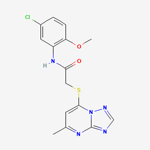 molecular formula C15H14ClN5O2S B13375044 N-(5-chloro-2-methoxyphenyl)-2-[(5-methyl[1,2,4]triazolo[1,5-a]pyrimidin-7-yl)sulfanyl]acetamide 