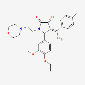 molecular formula C27H32N2O6 B13375067 5-(4-ethoxy-3-methoxyphenyl)-3-hydroxy-4-(4-methylbenzoyl)-1-[2-(4-morpholinyl)ethyl]-1,5-dihydro-2H-pyrrol-2-one 