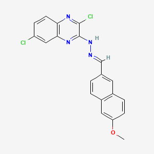 molecular formula C20H14Cl2N4O B13375068 6-Methoxy-2-naphthaldehyde (3,7-dichloro-2-quinoxalinyl)hydrazone 