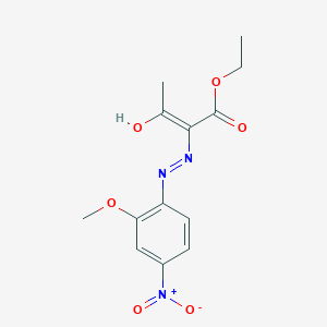 molecular formula C13H15N3O6 B13375183 Ethyl 2-({4-nitro-2-methoxyphenyl}hydrazono)-3-oxobutanoate 