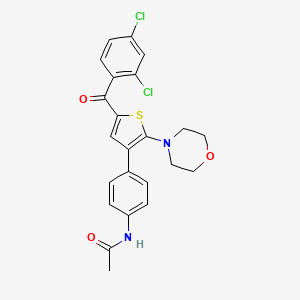 molecular formula C23H20Cl2N2O3S B13375207 N-{4-[5-(2,4-dichlorobenzoyl)-2-(4-morpholinyl)-3-thienyl]phenyl}acetamide 