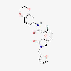 molecular formula C22H20N2O6 B13375266 N-(2,3-dihydro-1,4-benzodioxin-6-yl)-2-(2-furylmethyl)-3-oxo-1,2,4,5-tetrahydro-5,7a-epoxyisoindole-4-carboxamide 