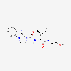 molecular formula C19H27N5O3 B13375284 N-(1-{[(2-methoxyethyl)amino]carbonyl}-2-methylbutyl)-2,3-dihydro-1H-imidazo[1,2-a]benzimidazole-1-carboxamide 