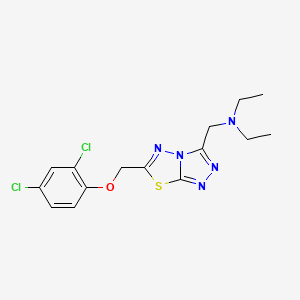 molecular formula C15H17Cl2N5OS B13375290 N-({6-[(2,4-dichlorophenoxy)methyl][1,2,4]triazolo[3,4-b][1,3,4]thiadiazol-3-yl}methyl)-N-ethylethanamine 