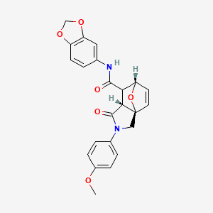 molecular formula C23H20N2O6 B13375313 N-(1,3-benzodioxol-5-yl)-2-(4-methoxyphenyl)-3-oxo-1,2,4,5-tetrahydro-5,7a-epoxyisoindole-4-carboxamide 