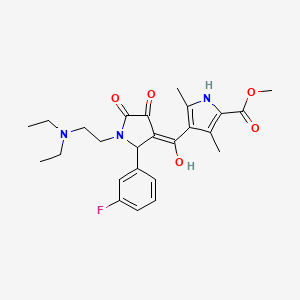 molecular formula C25H30FN3O5 B13375341 methyl 4-{[1-[2-(diethylamino)ethyl]-2-(3-fluorophenyl)-4-hydroxy-5-oxo-2,5-dihydro-1H-pyrrol-3-yl]carbonyl}-3,5-dimethyl-1H-pyrrole-2-carboxylate 
