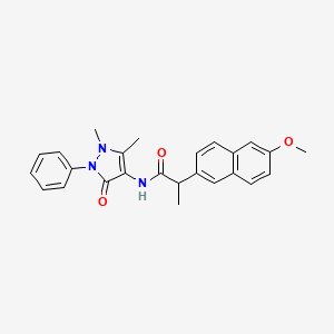 molecular formula C25H25N3O3 B13375365 N-(1,5-dimethyl-3-oxo-2-phenyl-2,3-dihydro-1H-pyrazol-4-yl)-2-(6-methoxy-2-naphthyl)propanamide 