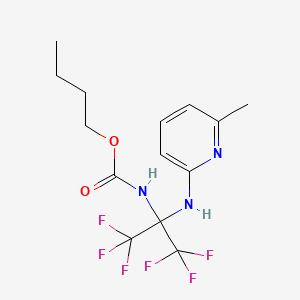 molecular formula C14H17F6N3O2 B13375455 Butyl 2,2,2-trifluoro-1-[(6-methyl-2-pyridinyl)amino]-1-(trifluoromethyl)ethylcarbamate 
