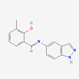 molecular formula C15H13N3O B13375505 2-[(1H-indazol-5-ylimino)methyl]-6-methylphenol 