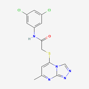 molecular formula C14H11Cl2N5OS B13375554 N-(3,5-dichlorophenyl)-2-[(7-methyl[1,2,4]triazolo[4,3-a]pyrimidin-5-yl)sulfanyl]acetamide 