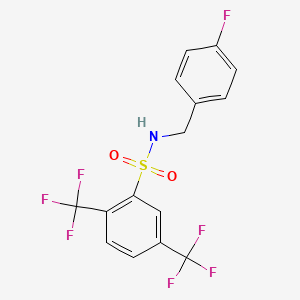 molecular formula C15H10F7NO2S B13375573 N-(4-fluorobenzyl)-2,5-bis(trifluoromethyl)benzenesulfonamide 