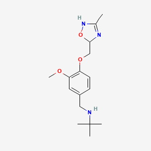 molecular formula C16H25N3O3 B13375614 N-(tert-butyl)-N-{3-methoxy-4-[(3-methyl-4,5-dihydro-1,2,4-oxadiazol-5-yl)methoxy]benzyl}amine 