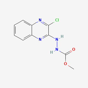 molecular formula C10H9ClN4O2 B13375902 Methyl 2-(3-chloro-2-quinoxalinyl)hydrazinecarboxylate 