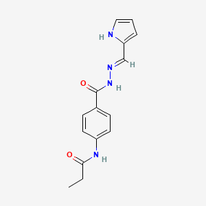 molecular formula C15H16N4O2 B13375910 N-(4-{[2-(1H-pyrrol-2-ylmethylene)hydrazino]carbonyl}phenyl)propanamide 