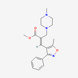 molecular formula C20H25N3O3 B13375923 Methyl 3-(5-methyl-3-phenyl-4-isoxazolyl)-2-[(4-methyl-1-piperazinyl)methyl]acrylate 