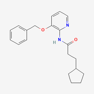 molecular formula C20H24N2O2 B13375936 N-[3-(benzyloxy)-2-pyridinyl]-3-cyclopentylpropanamide 