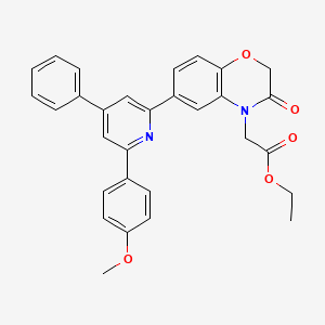 molecular formula C30H26N2O5 B13375947 ethyl {6-[6-(4-methoxyphenyl)-4-phenyl-2-pyridinyl]-3-oxo-2,3-dihydro-4H-1,4-benzoxazin-4-yl}acetate 