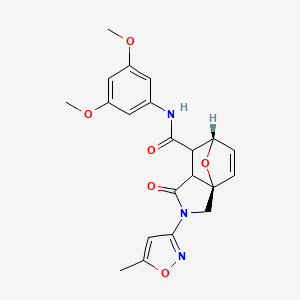 molecular formula C21H21N3O6 B13375970 N-(3,5-dimethoxyphenyl)-2-(5-methyl-3-isoxazolyl)-3-oxo-1,2,4,5-tetrahydro-5,7a-epoxyisoindole-4-carboxamide 