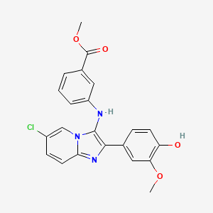 molecular formula C22H18ClN3O4 B13375989 Methyl 3-{[6-chloro-2-(4-hydroxy-3-methoxyphenyl)imidazo[1,2-a]pyridin-3-yl]amino}benzoate 