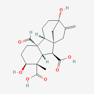 molecular formula C20H26O7 B1337600 (1S,2S,3S,4S,5S,8R,9R,12S)-8-Formyl-5,12-dihydroxy-4-methyl-13-methylidenetetracyclo[10.2.1.01,9.03,8]pentadecane-2,4-dicarboxylic acid CAS No. 20134-29-6