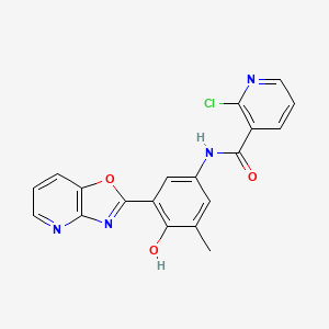 molecular formula C19H13ClN4O3 B13376005 2-chloro-N-(4-hydroxy-3-methyl-5-[1,3]oxazolo[4,5-b]pyridin-2-ylphenyl)nicotinamide 