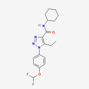 molecular formula C18H22F2N4O2 B13376046 N-cyclohexyl-1-[4-(difluoromethoxy)phenyl]-5-ethyl-1H-1,2,3-triazole-4-carboxamide 
