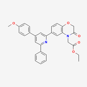 molecular formula C30H26N2O5 B13376064 ethyl {6-[4-(4-methoxyphenyl)-6-phenyl-2-pyridinyl]-3-oxo-2,3-dihydro-4H-1,4-benzoxazin-4-yl}acetate 