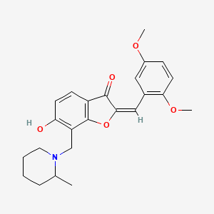molecular formula C24H27NO5 B13376072 2-(2,5-dimethoxybenzylidene)-6-hydroxy-7-[(2-methyl-1-piperidinyl)methyl]-1-benzofuran-3(2H)-one 