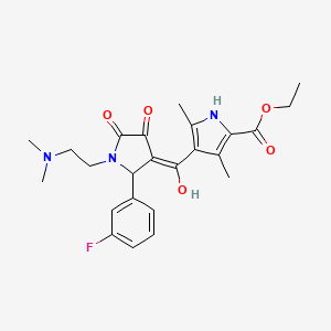 molecular formula C24H28FN3O5 B13376077 ethyl 4-{[1-[2-(dimethylamino)ethyl]-2-(3-fluorophenyl)-4-hydroxy-5-oxo-2,5-dihydro-1H-pyrrol-3-yl]carbonyl}-3,5-dimethyl-1H-pyrrole-2-carboxylate 