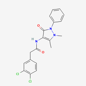 molecular formula C19H17Cl2N3O2 B13376088 2-(3,4-dichlorophenyl)-N-(1,5-dimethyl-3-oxo-2-phenyl-2,3-dihydro-1H-pyrazol-4-yl)acetamide 