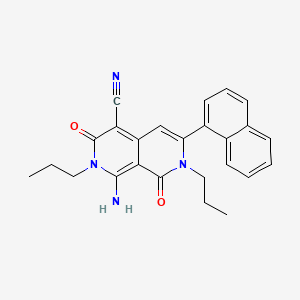 molecular formula C25H24N4O2 B13376171 1-Amino-6-(1-naphthyl)-3,8-dioxo-2,7-dipropyl-2,3,7,8-tetrahydro[2,7]naphthyridine-4-carbonitrile 