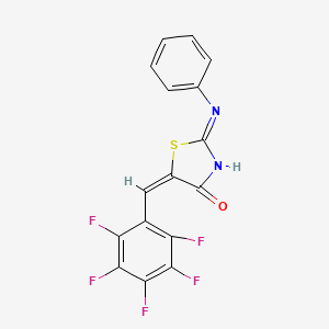 molecular formula C16H7F5N2OS B13376260 5-(2,3,4,5,6-Pentafluorobenzylidene)-2-(phenylimino)-1,3-thiazolidin-4-one 