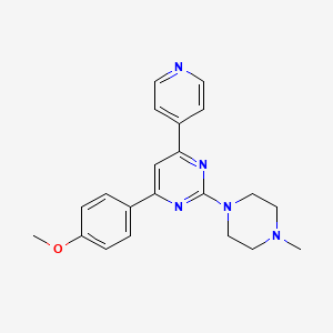 molecular formula C21H23N5O B13376272 Methyl 4-[2-(4-methyl-1-piperazinyl)-6-(4-pyridinyl)-4-pyrimidinyl]phenyl ether 