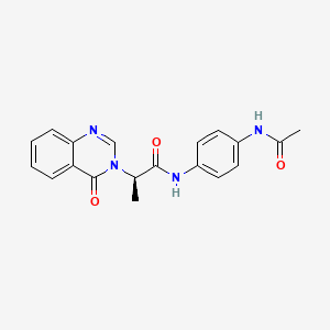 molecular formula C19H18N4O3 B13376326 N-[4-(acetylamino)phenyl]-2-(4-oxo-3(4H)-quinazolinyl)propanamide 
