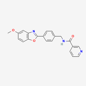molecular formula C21H17N3O3 B13376330 N-[4-(5-methoxy-1,3-benzoxazol-2-yl)benzyl]nicotinamide 