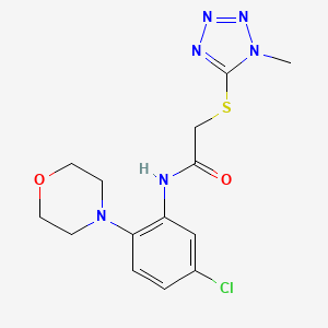 molecular formula C14H17ClN6O2S B13376363 N-[5-chloro-2-(morpholin-4-yl)phenyl]-2-[(1-methyl-1H-tetrazol-5-yl)sulfanyl]acetamide 
