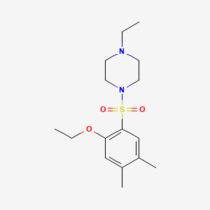 molecular formula C16H26N2O3S B13376398 Ethyl 2-[(4-ethyl-1-piperazinyl)sulfonyl]-4,5-dimethylphenyl ether 