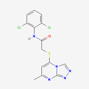 molecular formula C14H11Cl2N5OS B13376406 N-(2,6-dichlorophenyl)-2-[(7-methyl[1,2,4]triazolo[4,3-a]pyrimidin-5-yl)sulfanyl]acetamide 