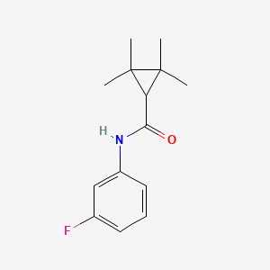 molecular formula C14H18FNO B13376435 N-(3-fluorophenyl)-2,2,3,3-tetramethylcyclopropanecarboxamide 