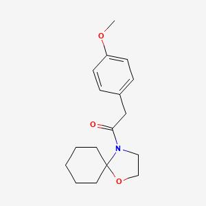 molecular formula C17H23NO3 B13376436 4-[(4-Methoxyphenyl)acetyl]-1-oxa-4-azaspiro[4.5]decane 