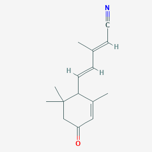 molecular formula C15H19NO B133765 (2E,4E)-3-methyl-5-(2,6,6-trimethyl-4-oxocyclohex-2-en-1-yl)penta-2,4-dienenitrile CAS No. 1155402-70-2