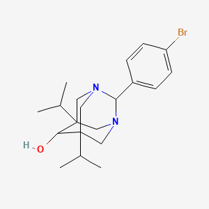 molecular formula C20H29BrN2O B13376515 2-(4-Bromophenyl)-5,7-diisopropyl-1,3-diazatricyclo[3.3.1.1~3,7~]decan-6-ol 