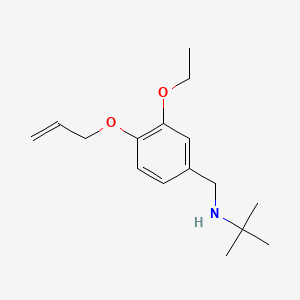 molecular formula C16H25NO2 B13376525 N-[4-(allyloxy)-3-ethoxybenzyl]-N-(tert-butyl)amine 